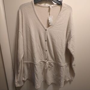 3/$20 New Maurices Ivory Waffle Knit Top